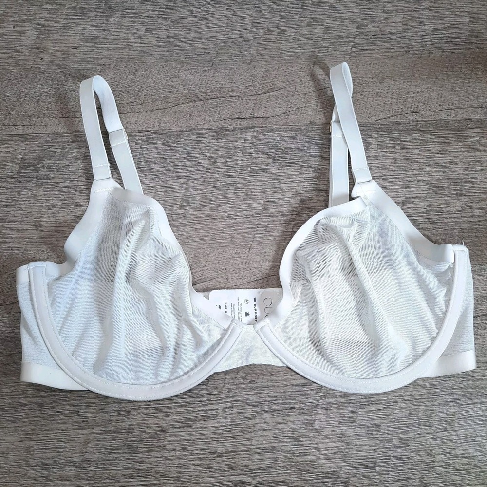 CUUP Bra unlined Mesh 32E Gray Underwire
